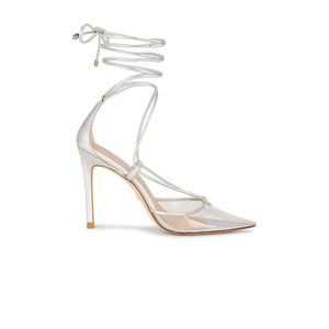 Stuart Weitzman Stuart Lace Up 100 Pump in Silver & Aurora